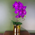 52cm Artificial Orchid Large Purple and Gold