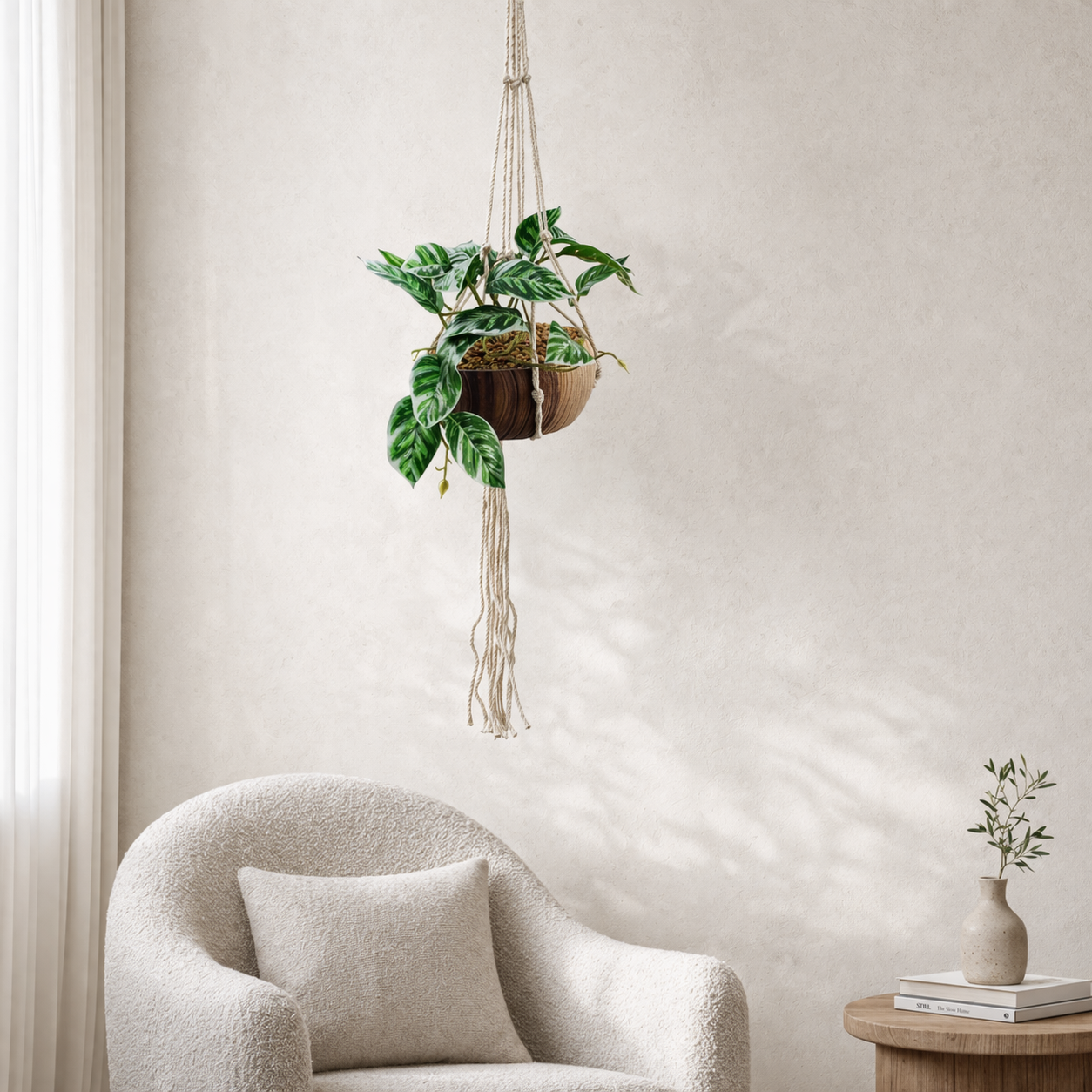 85cm Hanging Artificial Potted Pothos Plant with Planter