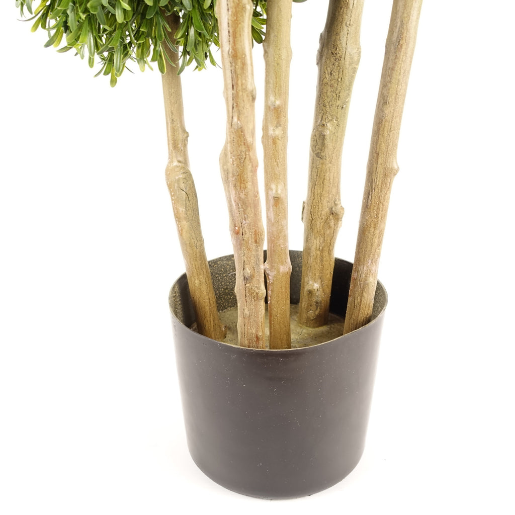120cm Artificial UV Resistant Balls Topiary 480 Leaves Natural Trunk