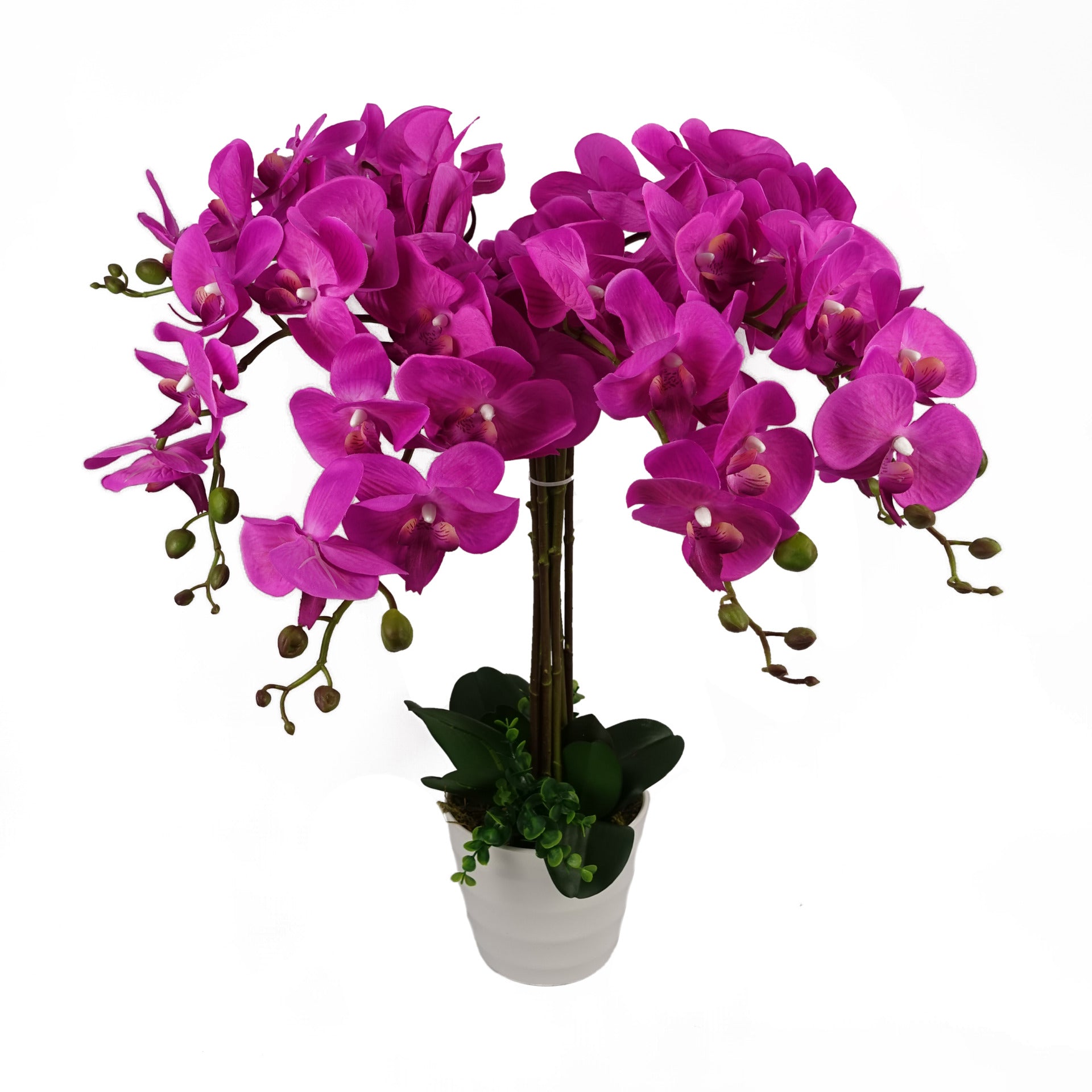 85cm Artificial Deluxe Bush Orchid Dark Pink