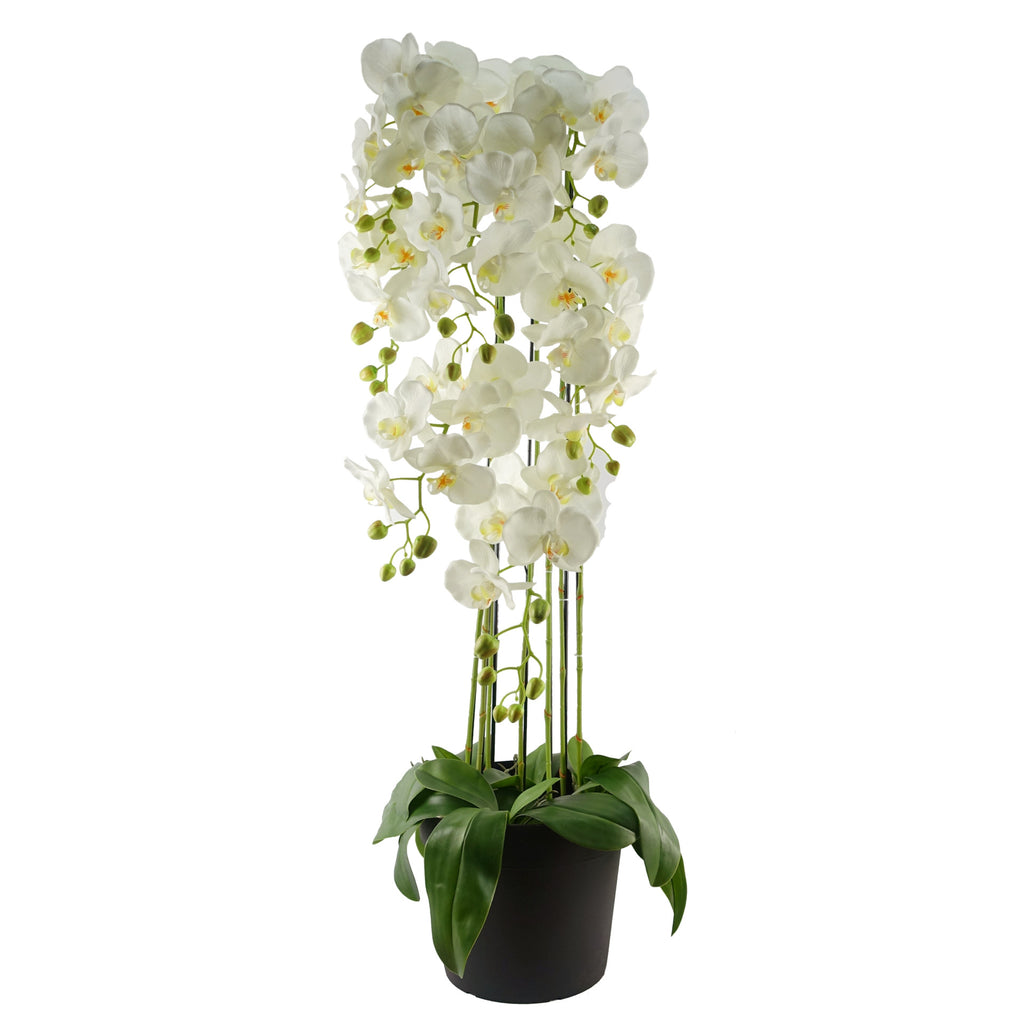 110cm Artificial Large White Orchid Plant Artifcial 41 REAL TOUCH flowers