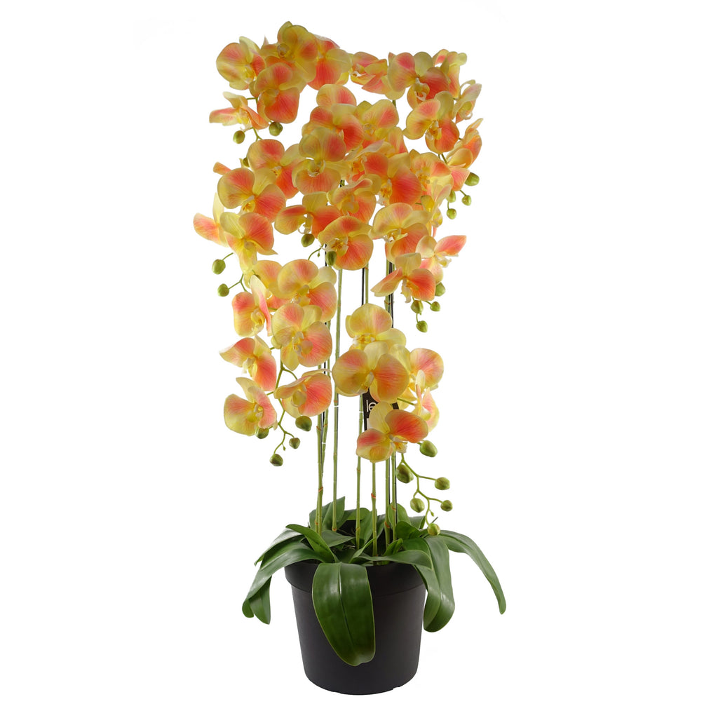 110cm Artificial Large Yellow Peach Orchid Plant Artifcial 41 REAL TOUCH flowers