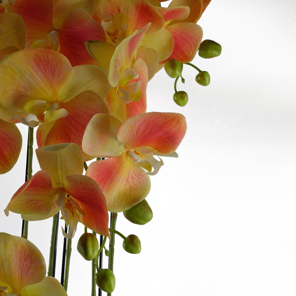 110cm Artificial Large Yellow Peach Orchid Plant Artifcial 41 REAL TOUCH flowers