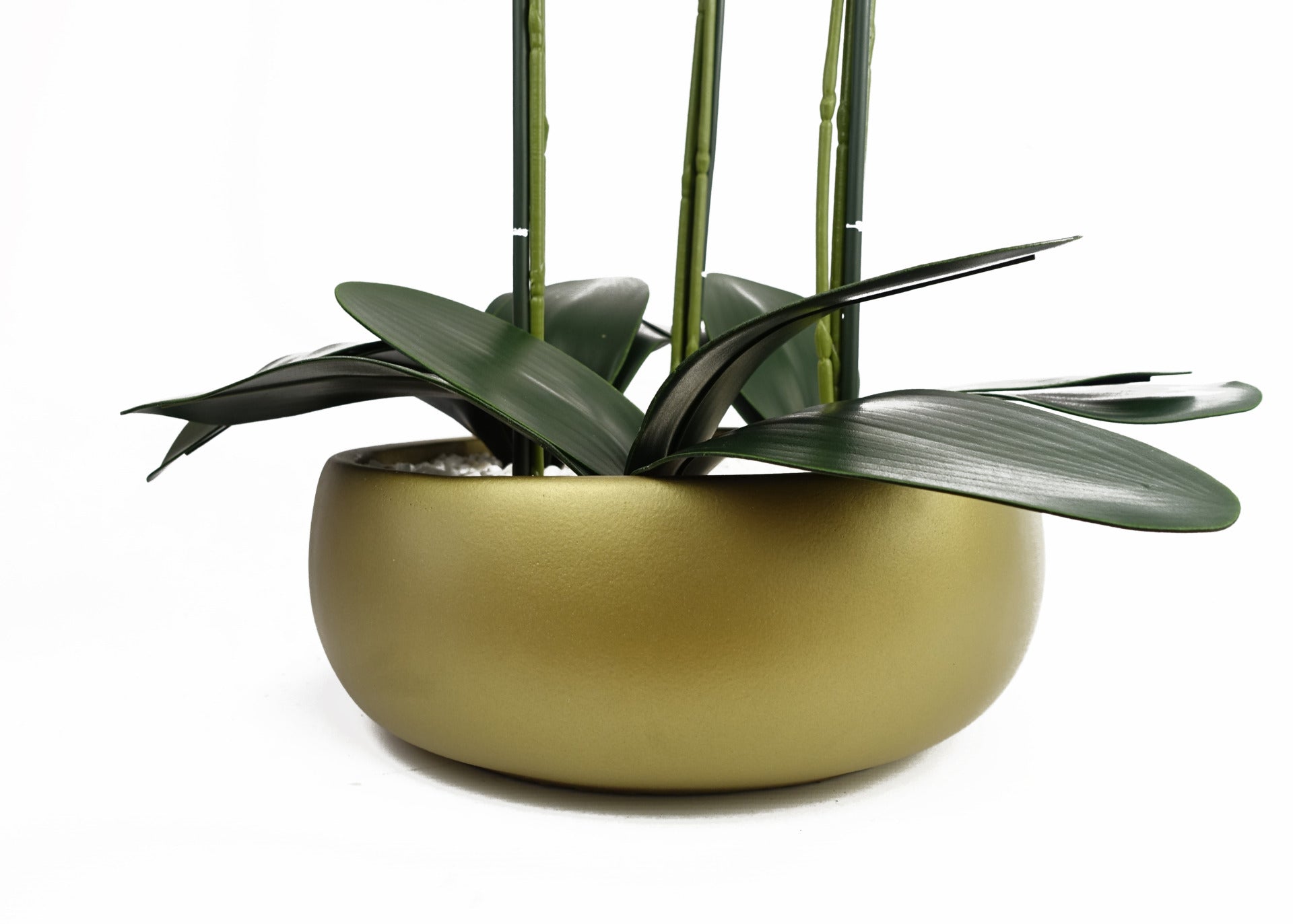 60cm Orchid Artificial White Gold Ceramic Planter