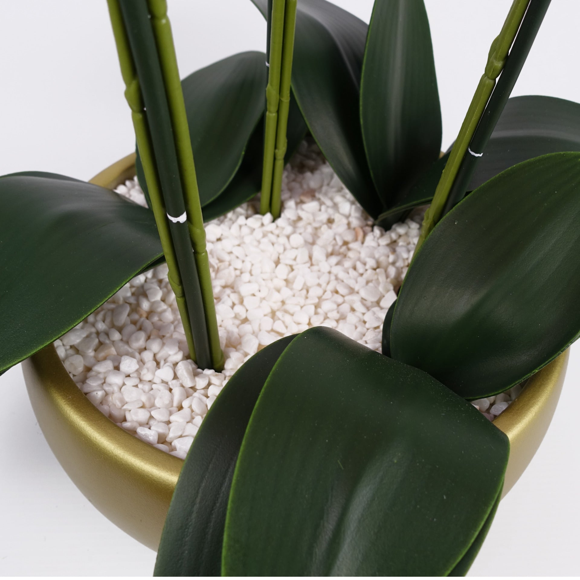 60cm Orchid Artificial White Gold Ceramic Planter