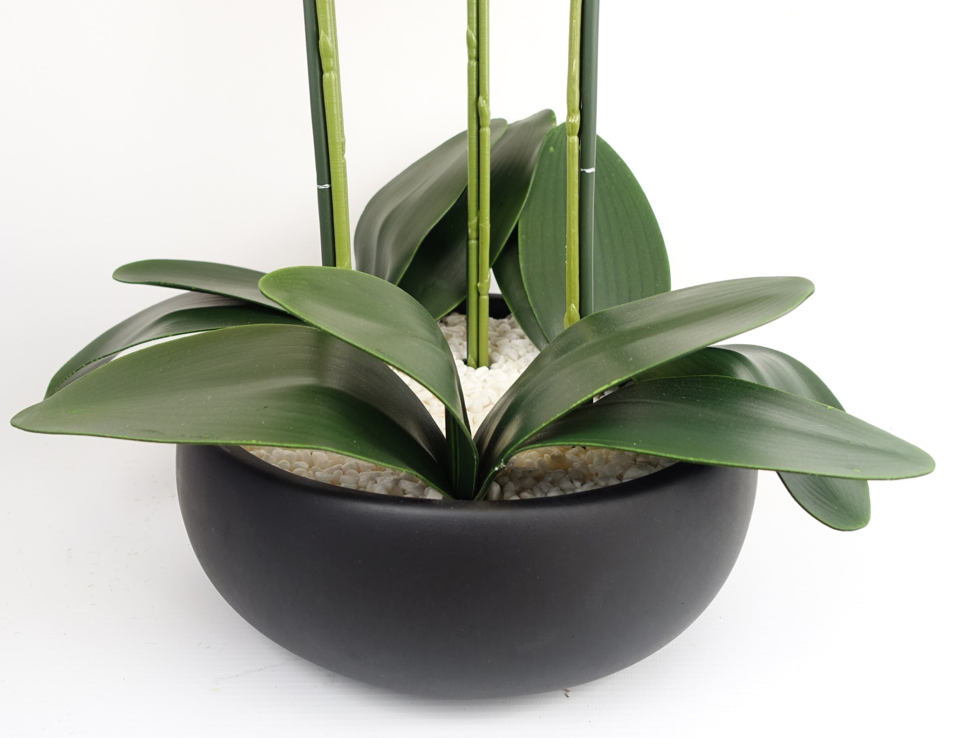 60cm Orchid Artificial Yellow Black Ceramic Planter