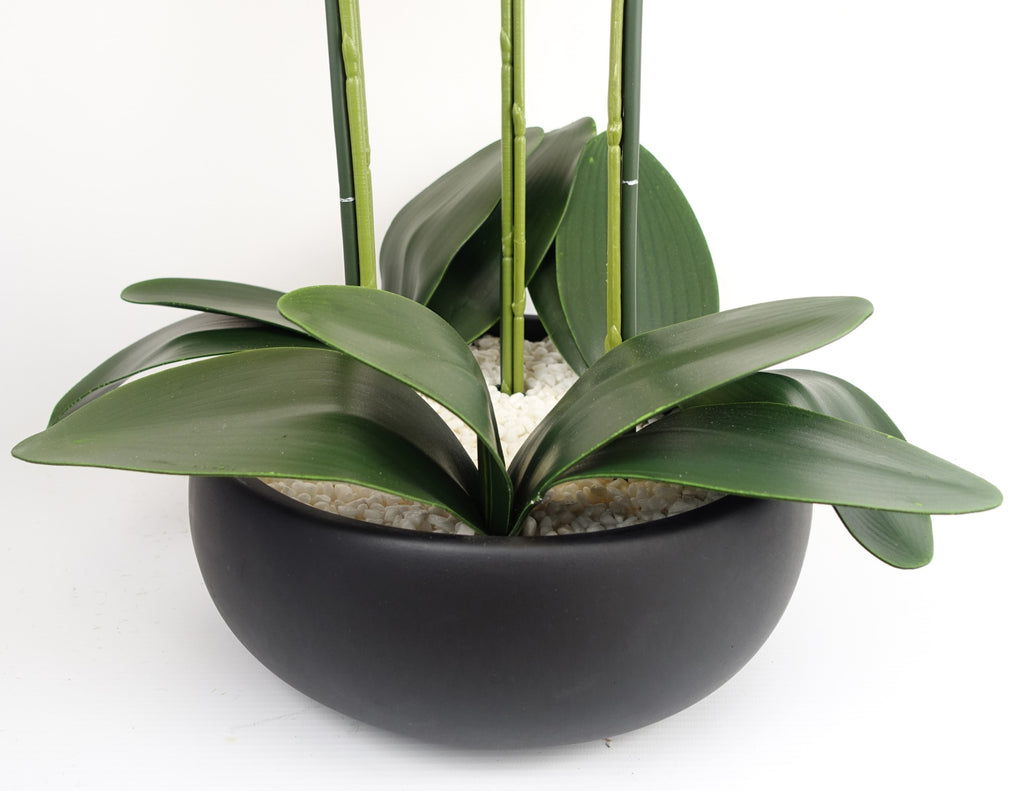 60cm Orchid Artificial White Black Ceramic Planter