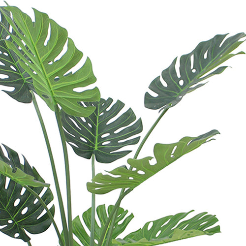 120cm Artificial (4ft) Luxury Monstera Plant Black Pot