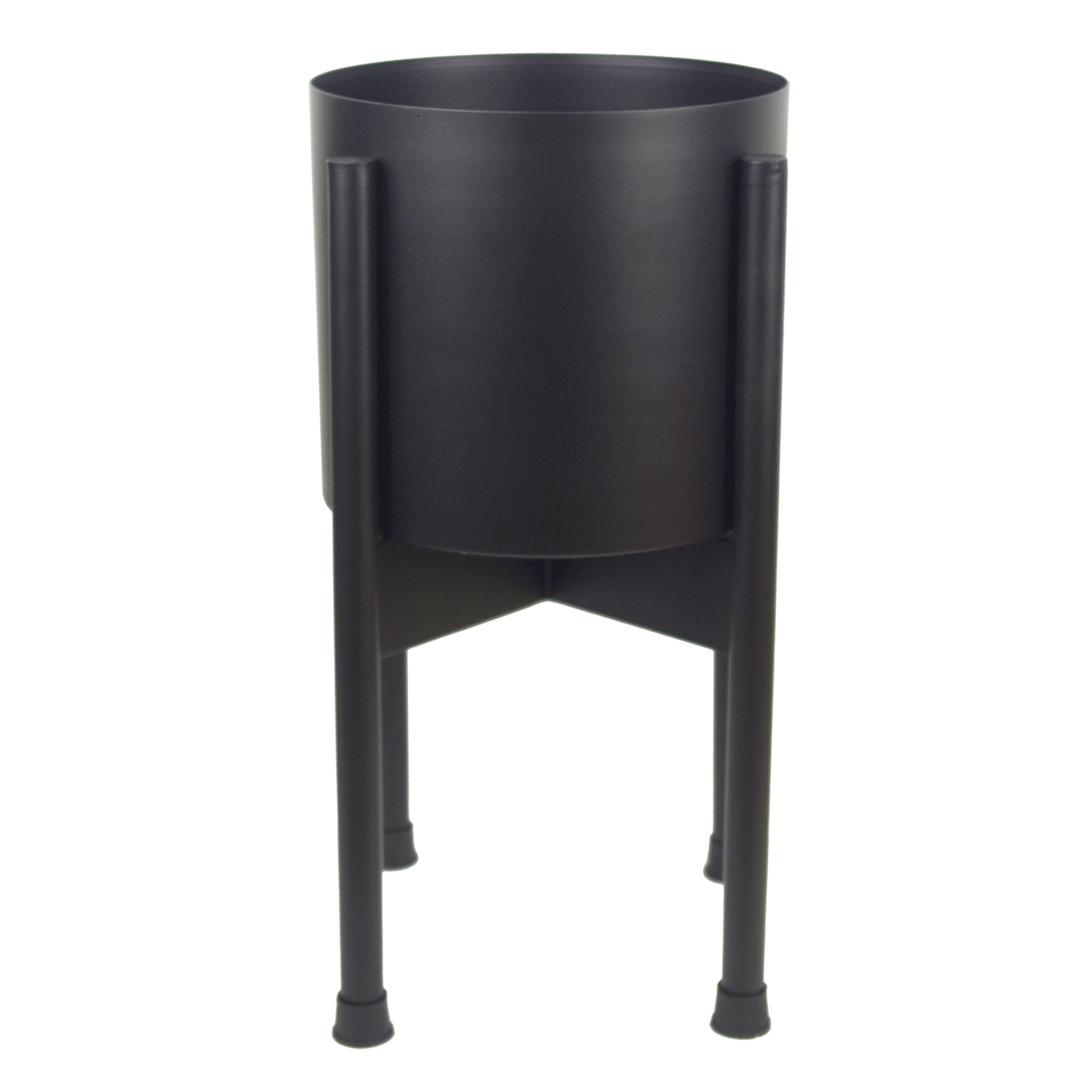 Leaf Metal Planter Plant Pot Black 20 x 18cm