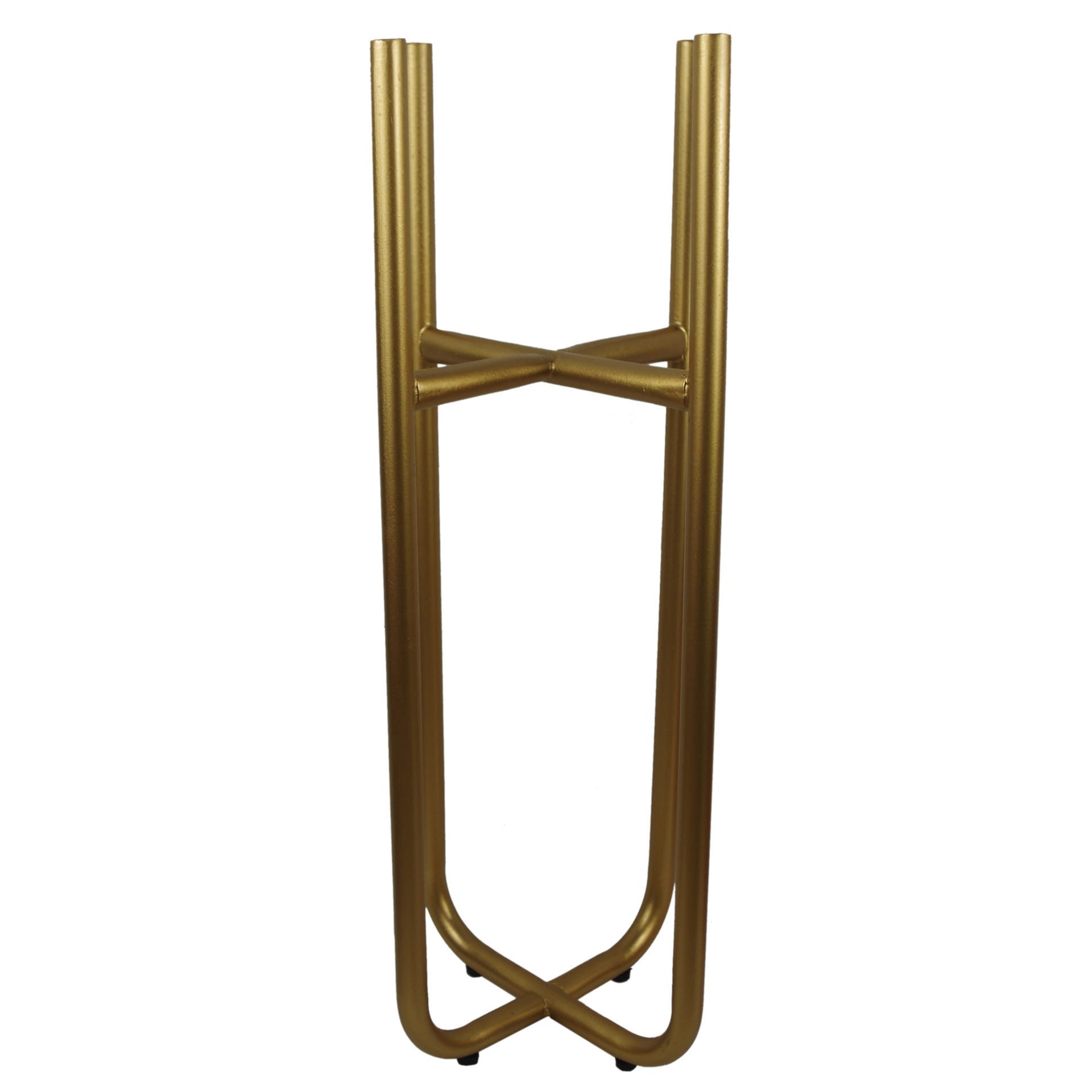 Tall Gold Stand with Iridescent Rainbow Metal Planter 62cm x 18cm
