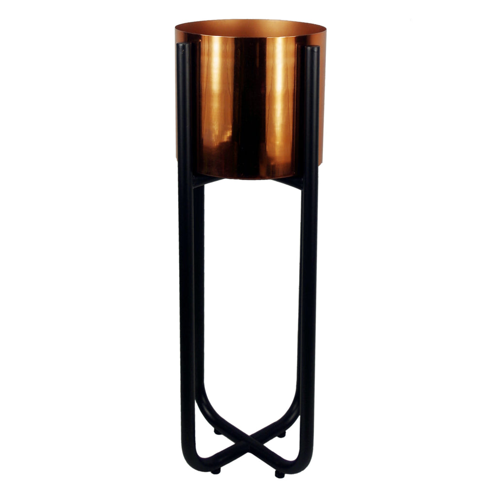 Metal Planter Plant Pot with Polished Copper Finish 20 x 18cm