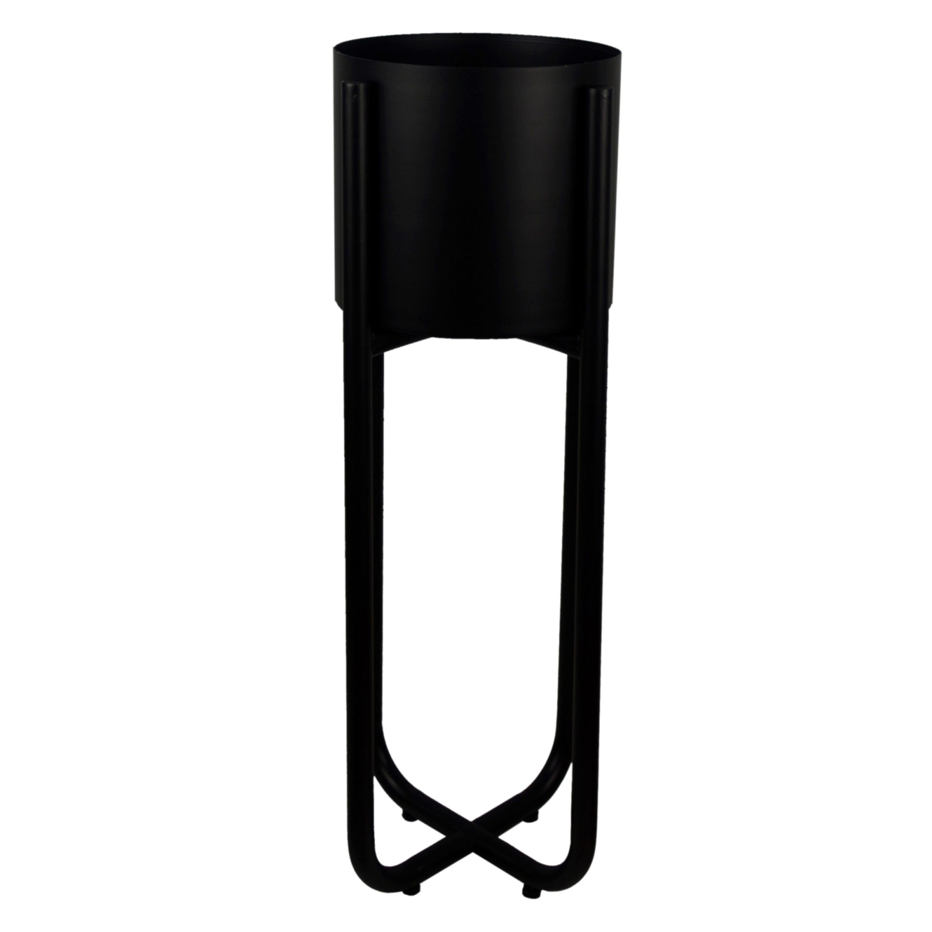 Leaf Metal Planter Plant Pot Black 20 x 18cm