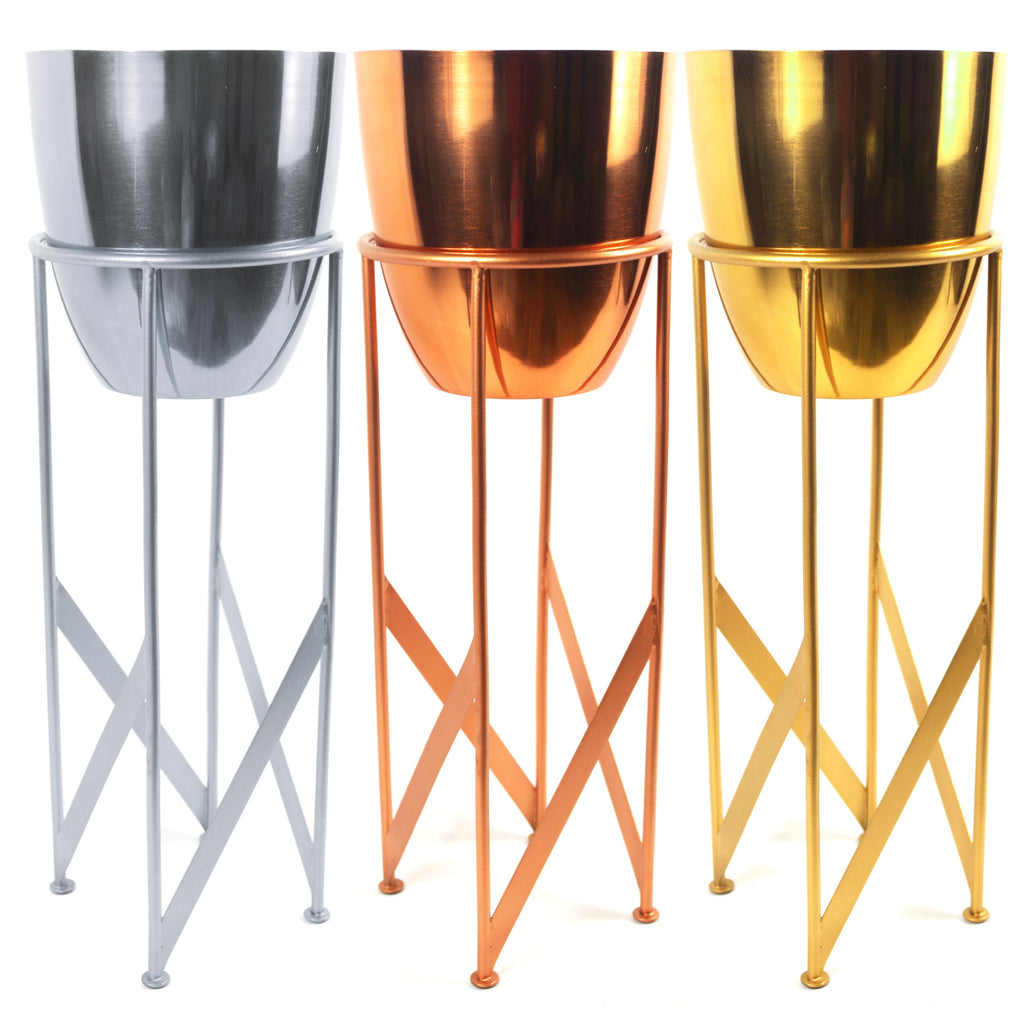 55cm Metal Planter with Matching Stand