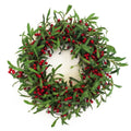 60cm (24") Large Luxury Artificial Christmas Mistletoe Leaf and Red Berry Floristry Wreath