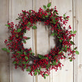 60cm (24") Large Luxury Artificial Christmas Natural Look Red Berry Floristry Wreath