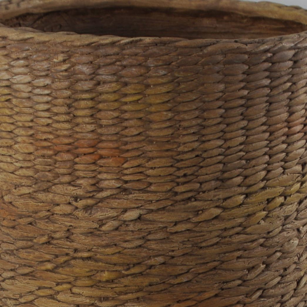 Rattan Effect Composite Planter with Stand