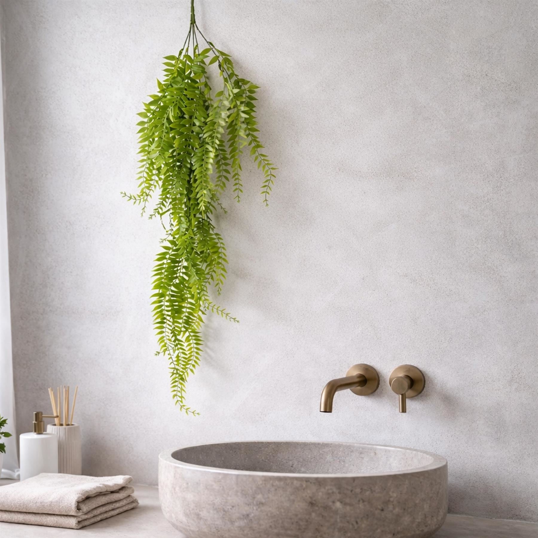 100cm Artificial Trailing Green Botanik Hanging Fern Plant with Wired Top Stems - Premium Quality