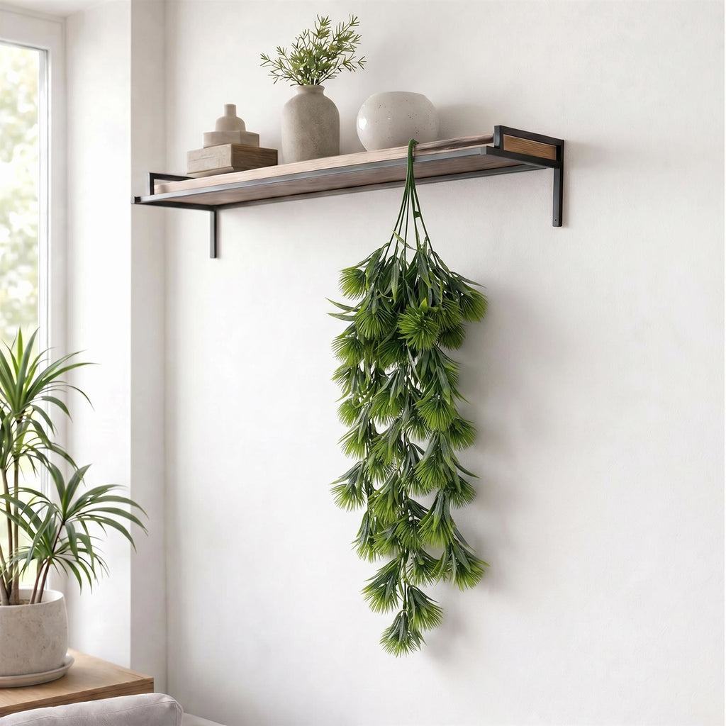 75cm Artificial Green Thistle Trailing Hanging Plant Faux Floral - Premium Quality