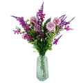80cm Artificial Pink Carnation and Larkspur Glass Vase - Premium Quality