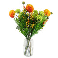 75cm Artificial Orange Dahlia and Fern Display - Premium Quality