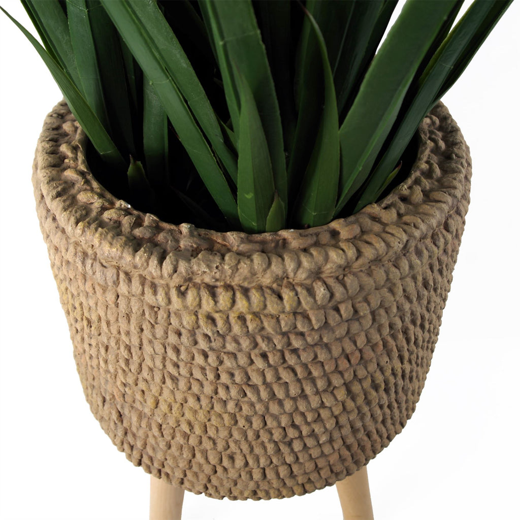 Seagrass Style Composite Planter with Stand