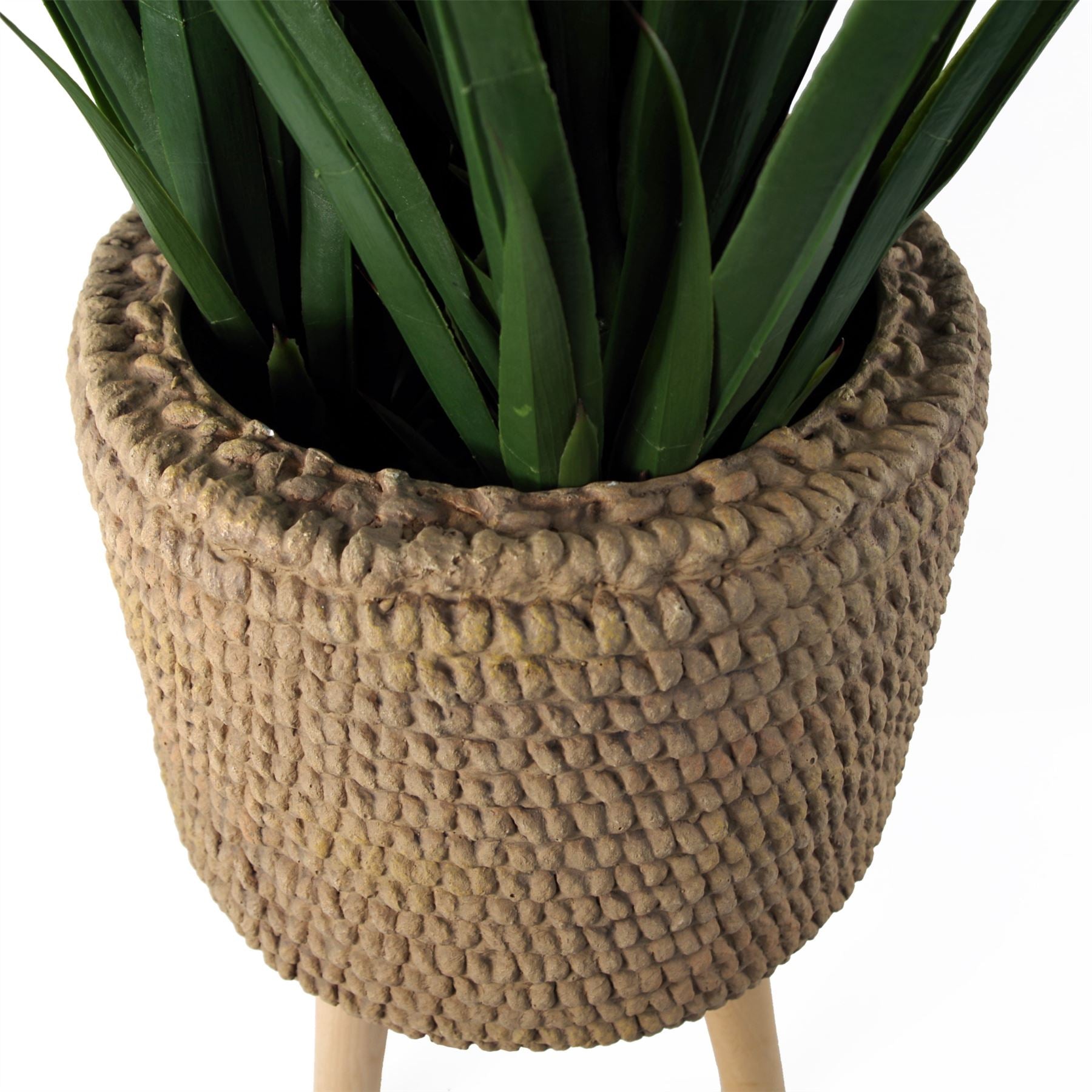 Seagrass Style Composite Planter with Stand