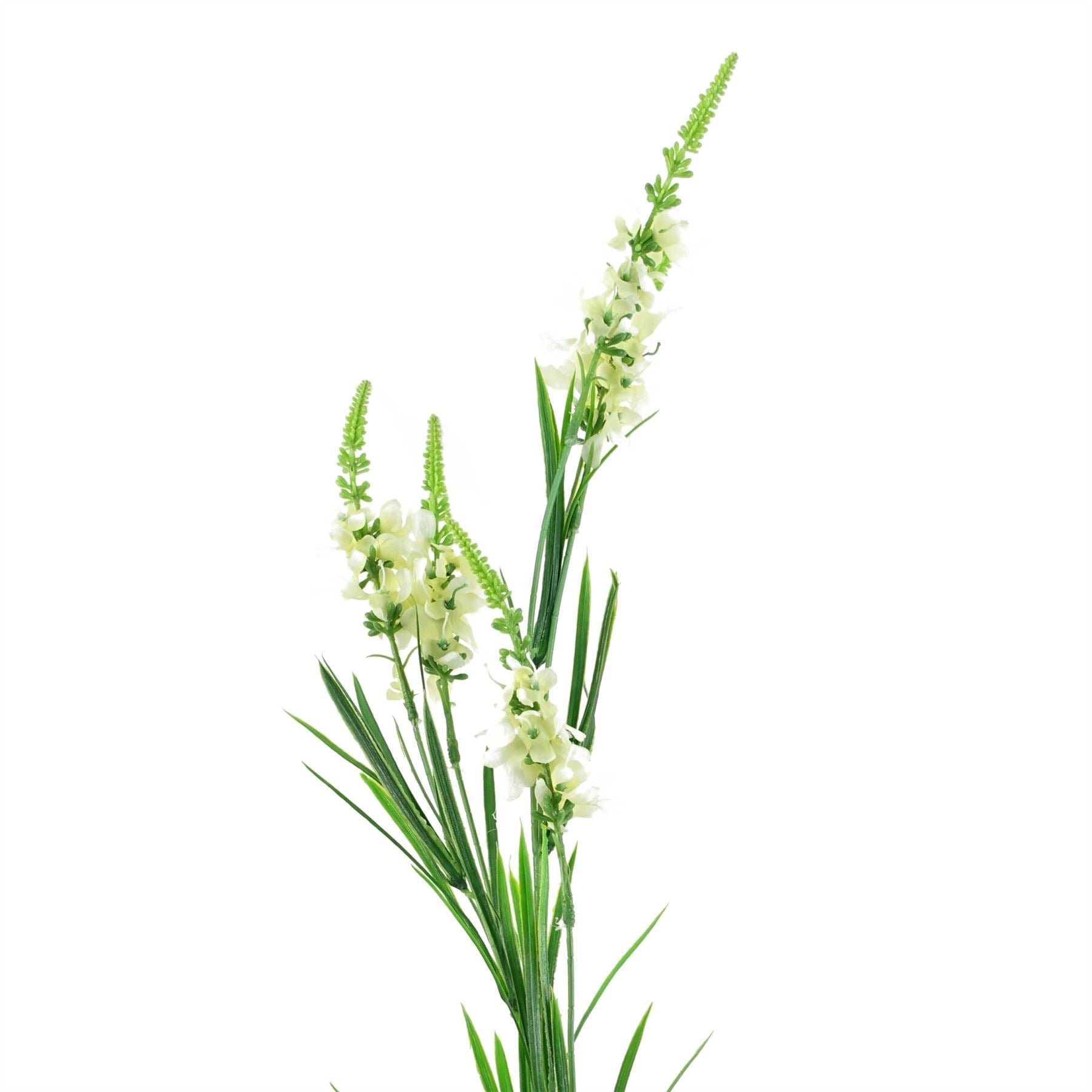 Artificial Pack of 6 x 80cm White Larkspur Artifical Stem - Premium Quality