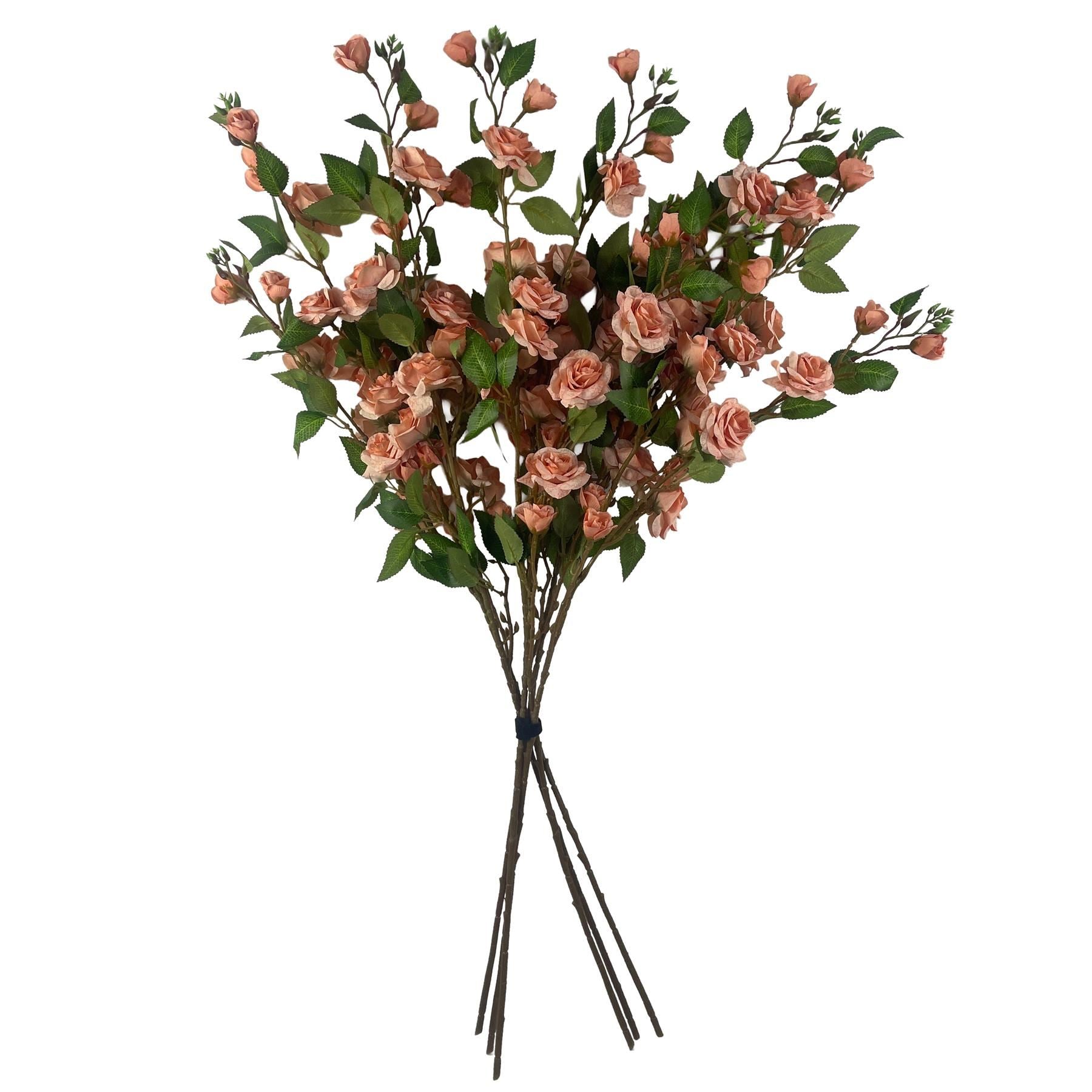 Pack of 6 x 90cm Artificial Pink Rose Stem - Premium Quality