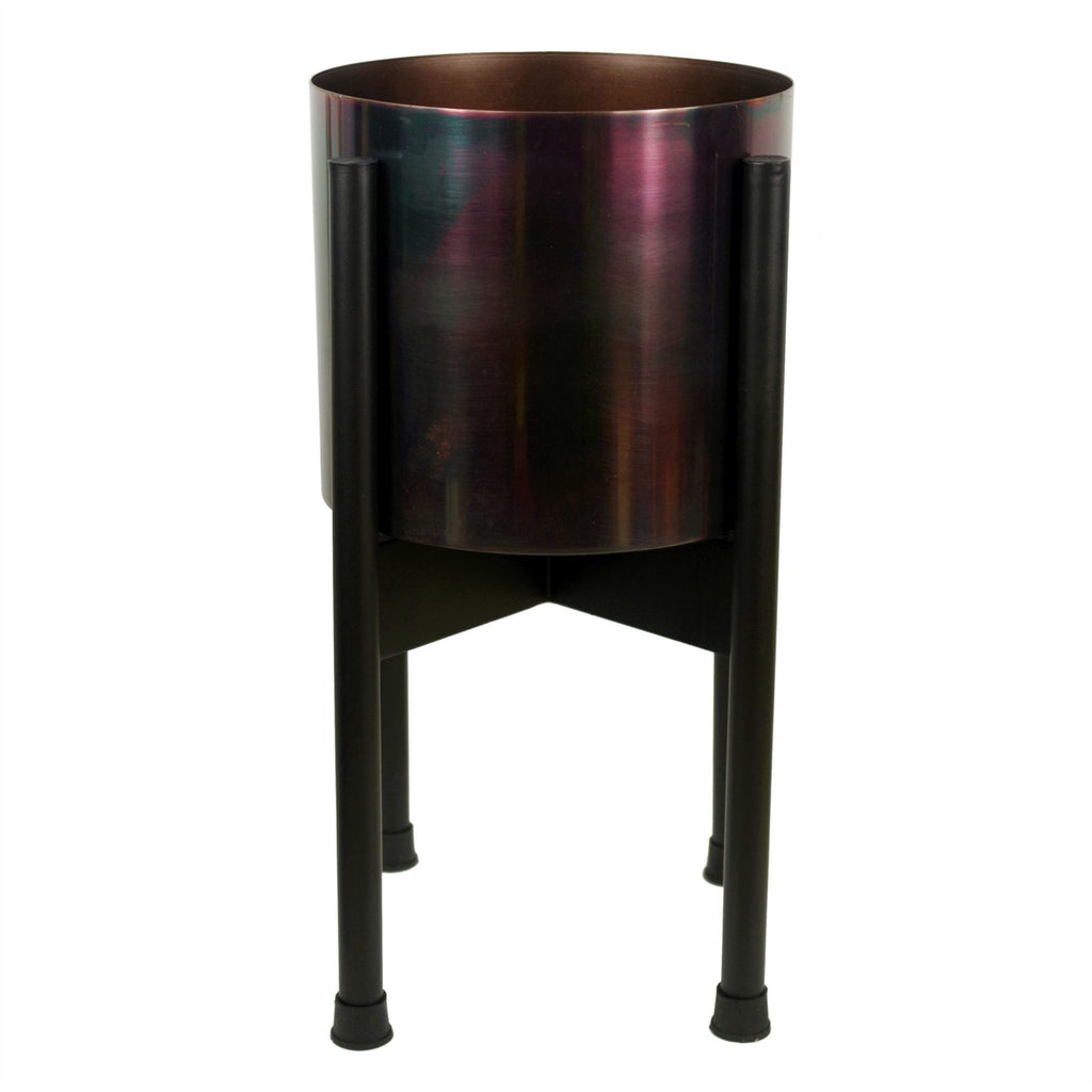 Medium Black Stand with Gold Metal Planter 38.5cm x 18cm - Premium Quality