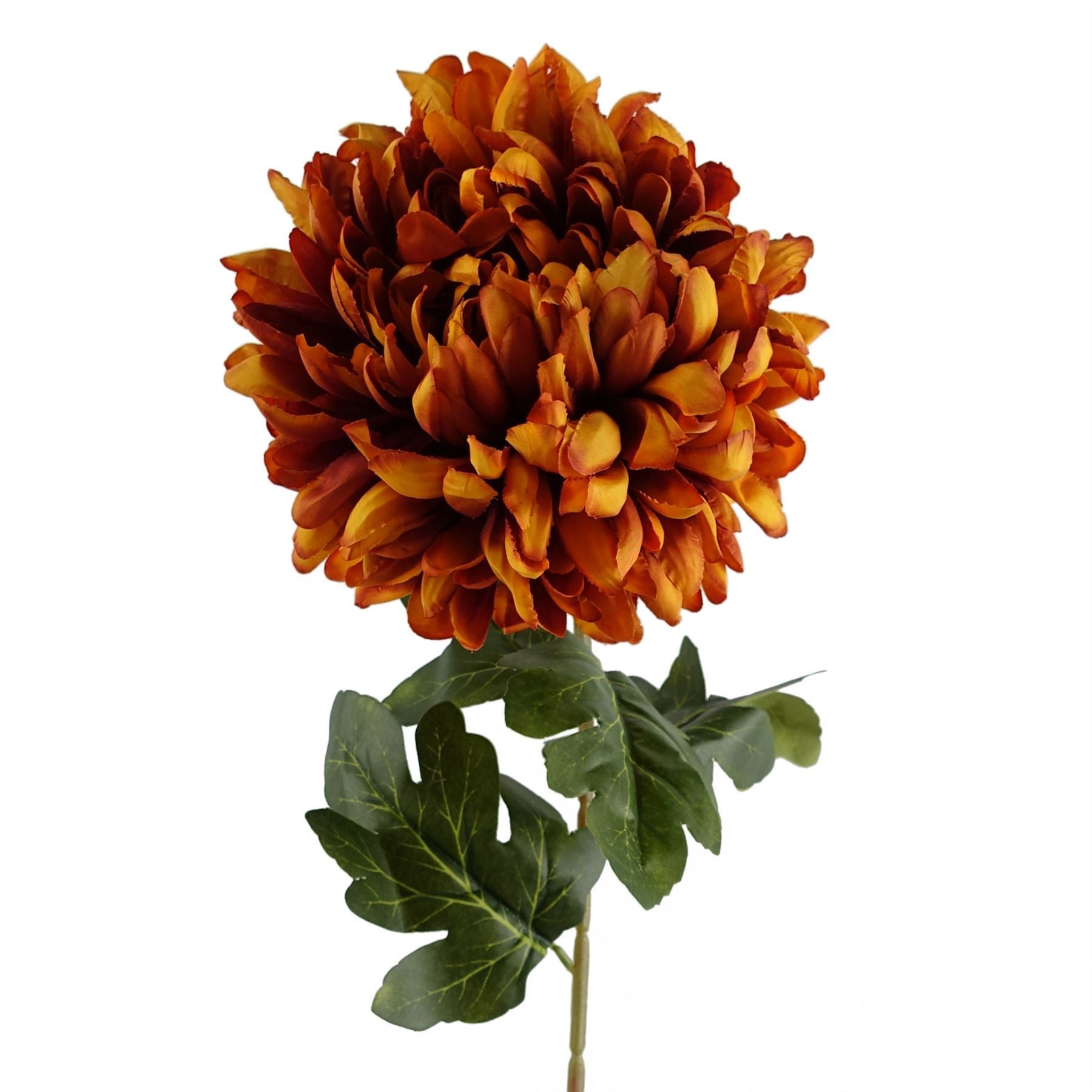 Artificial Pack of 6 x 75cm Extra Large Reflex Chrysanthemum - Orange - Premium Quality