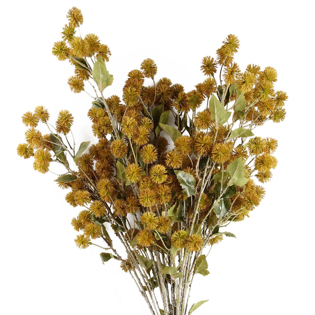 Pack of 6 x 85cm Craspedia Stem Yellow Artificial - Premium Quality