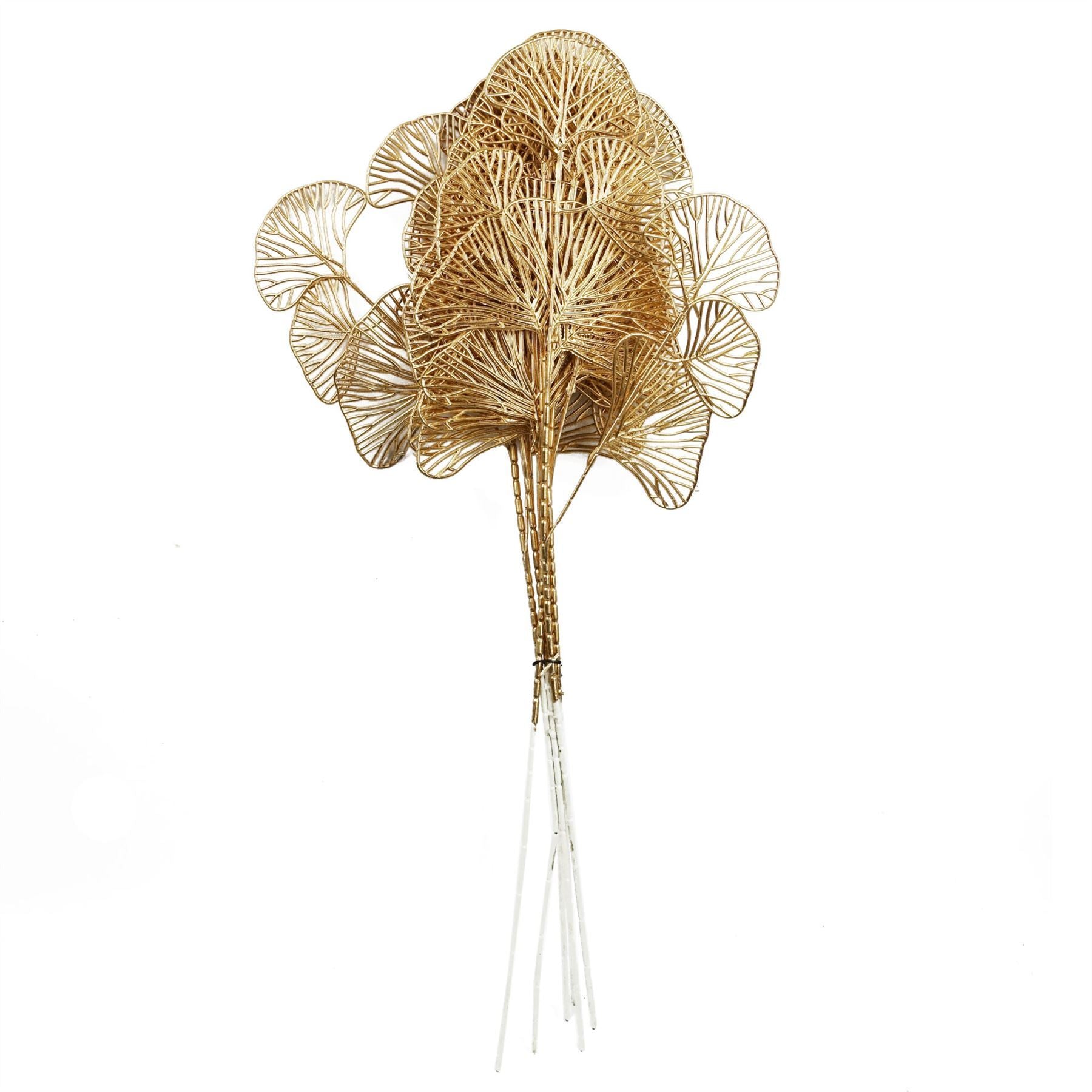 Artificial Pack of 6 x 65cm Golden Leaves Flower Arrangement Decoration - Premium Quality