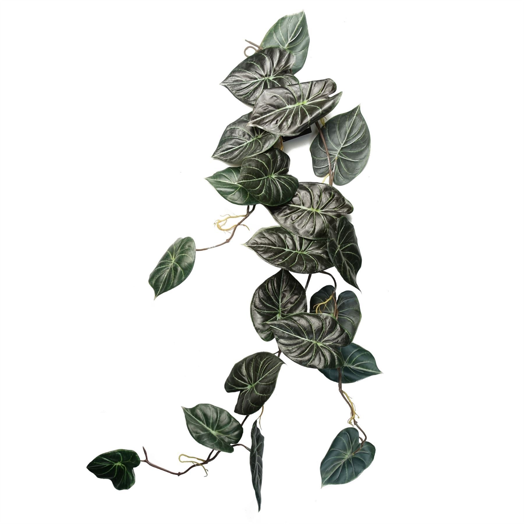 6 x 120cm Artificial Hanging Trailing Plant Alocasia Dragon Scale Dark - Premium Quality