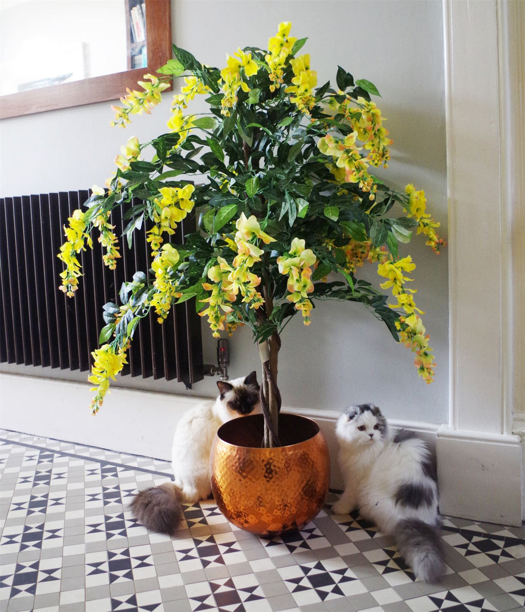 120cm Artificial Yellow Flowering Wisteria Tree