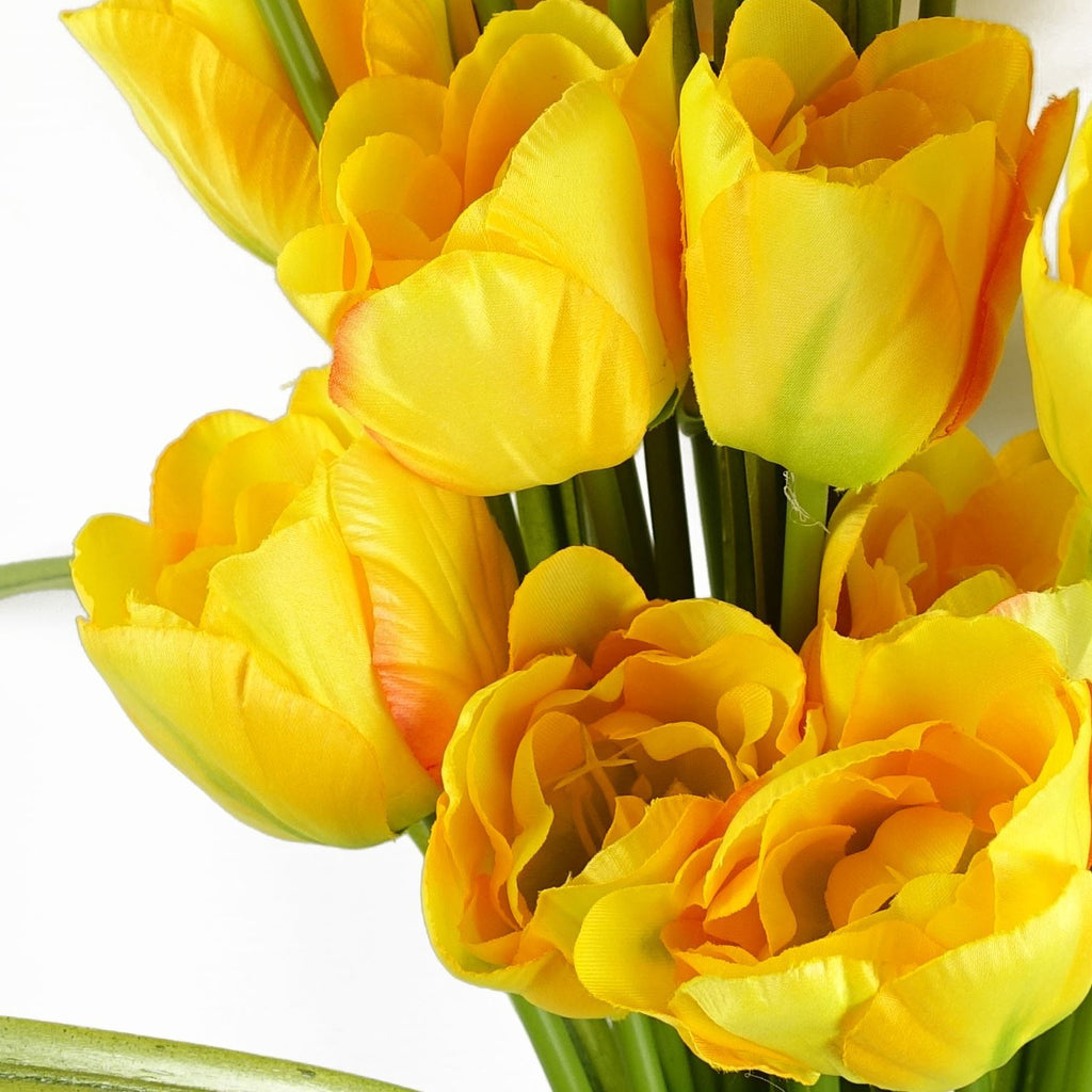 Pack of 6 x 80cm Artificial Tulip Yellow Stem - Premium Quality
