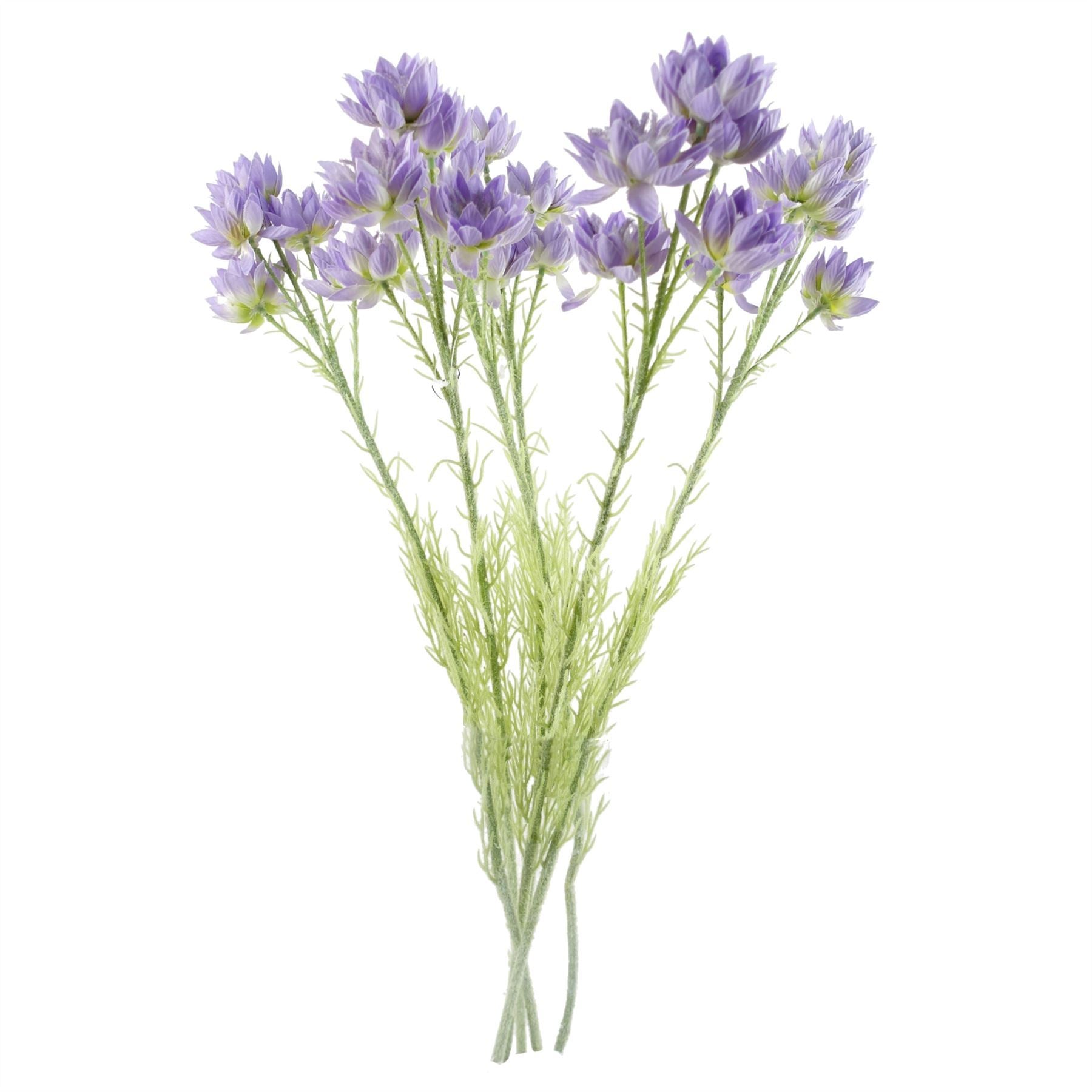 Artificial Pack of 6 x 60cm Purple Starflower Stem - 30 Flowers - Premium Quality