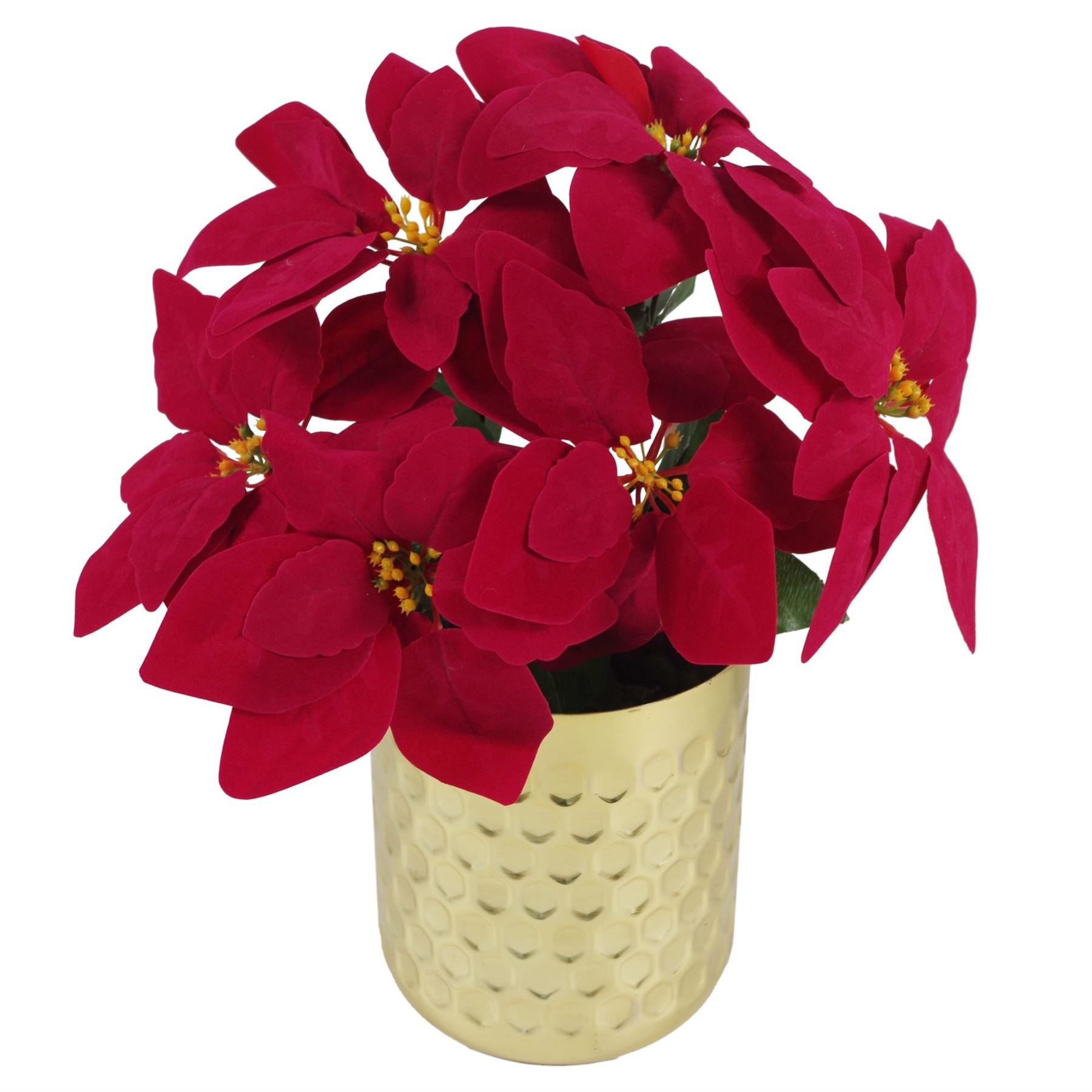 Artificial Christmas Xmas Red Poinsettia 40cm Potted Houseplant - Premium Quality