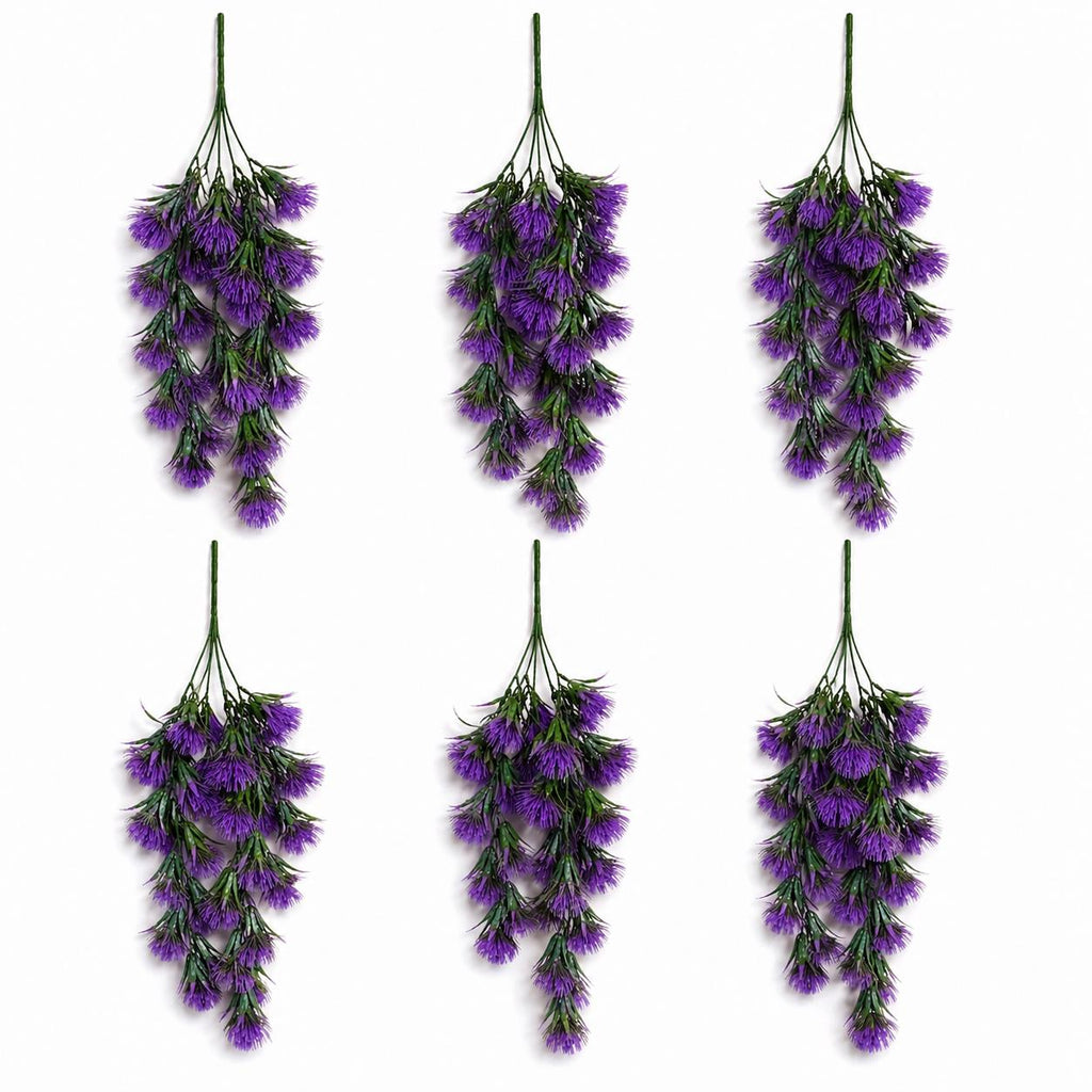 75cm Artificial Purple Thistle Trailing Hanging Plant Faux Floral - Premium Quality