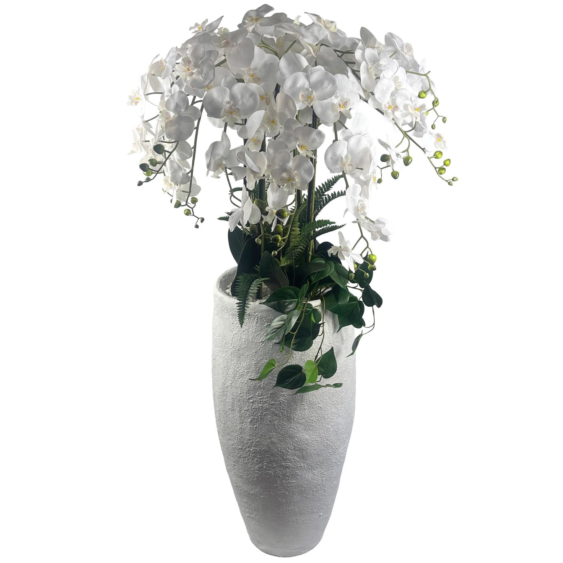 150cm White Orchid Potted Display Artificial - Premium Quality
