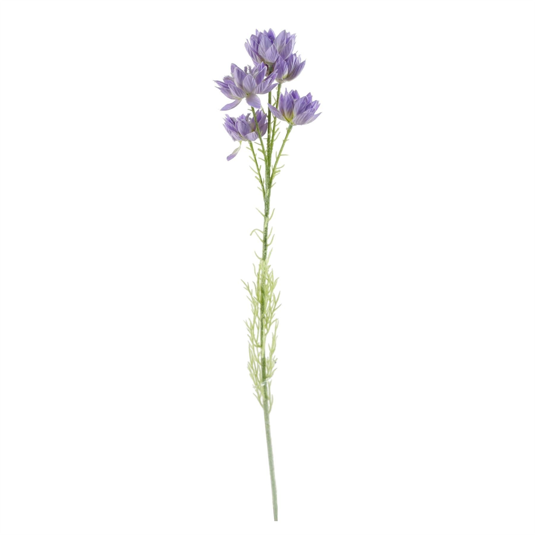 80cm Artificial Purple Sunflower and Gold Botanik Display Glass Vase - Premium Quality