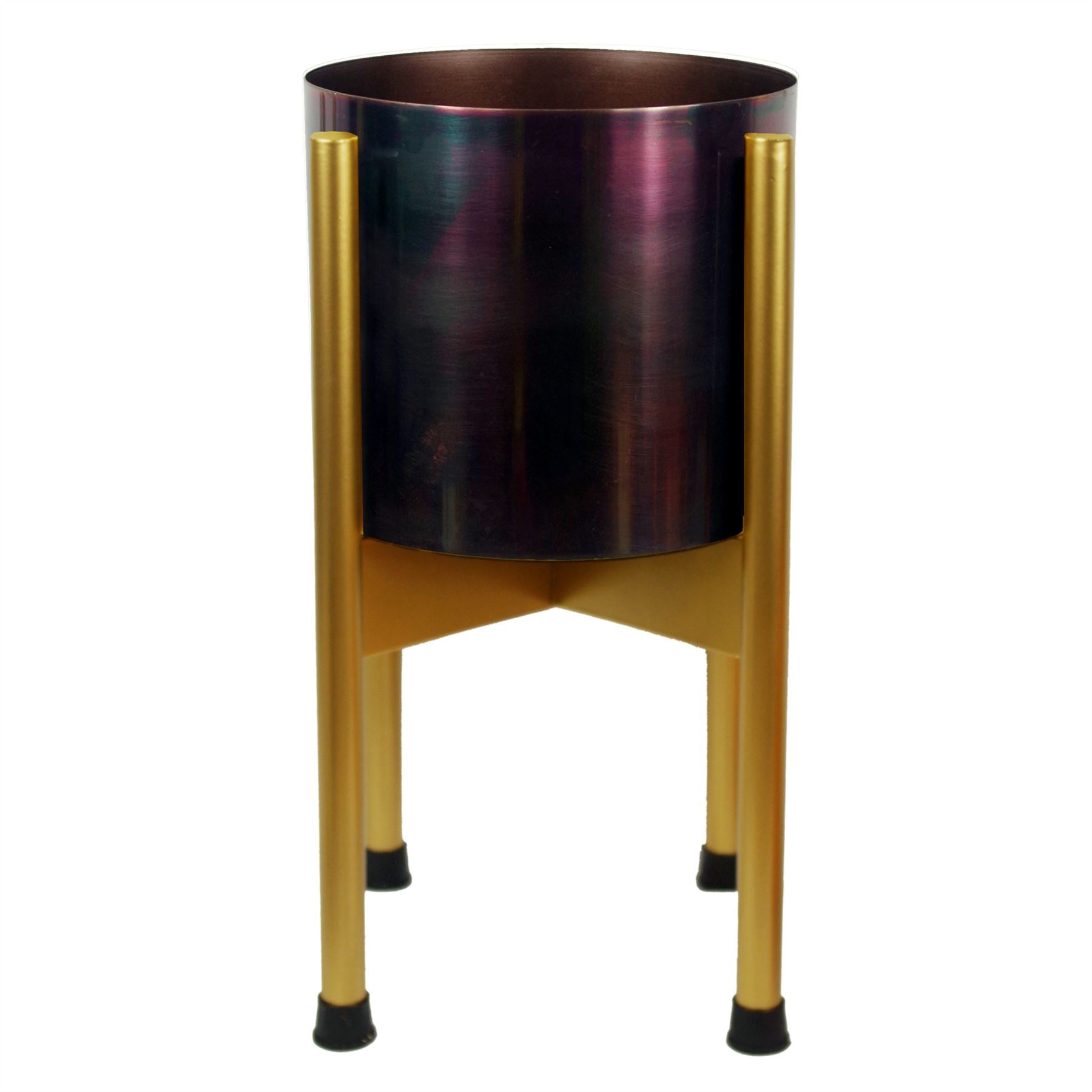 Medium Gold Stand with Gold Metal Planter 38.5cm x 18cm
