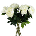 Pack of 6 x 80cm Artificial Cream Peony Stem - Premium Quality