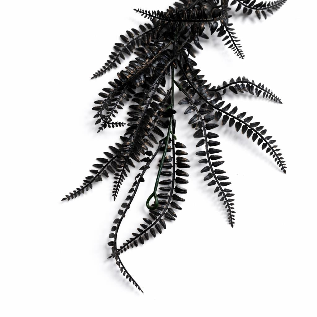 180cm Black Artificial Fern Garland Hanging Foliage Decoration - Premium Quality