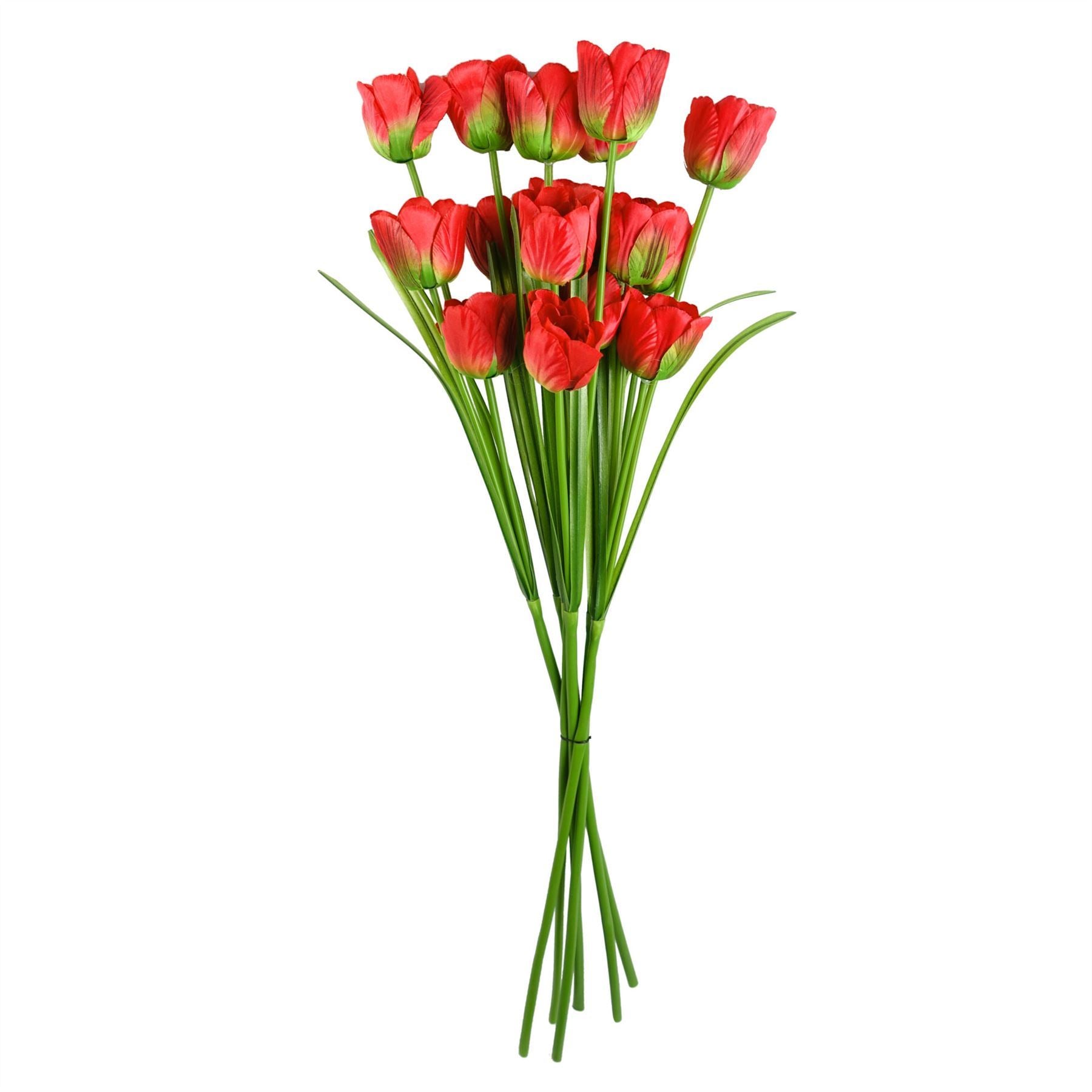 Pack of 6 x 80cm Artificial Tulip Red Stem - Premium Quality