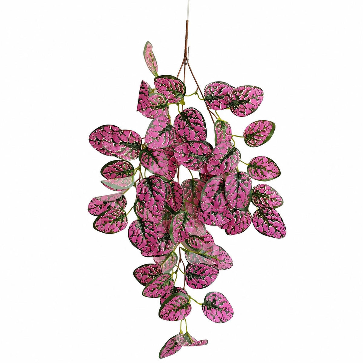 Pink Faux Polka Dot Plant Trailing Bushes, 60cm Hanging Foliage - Set of 6