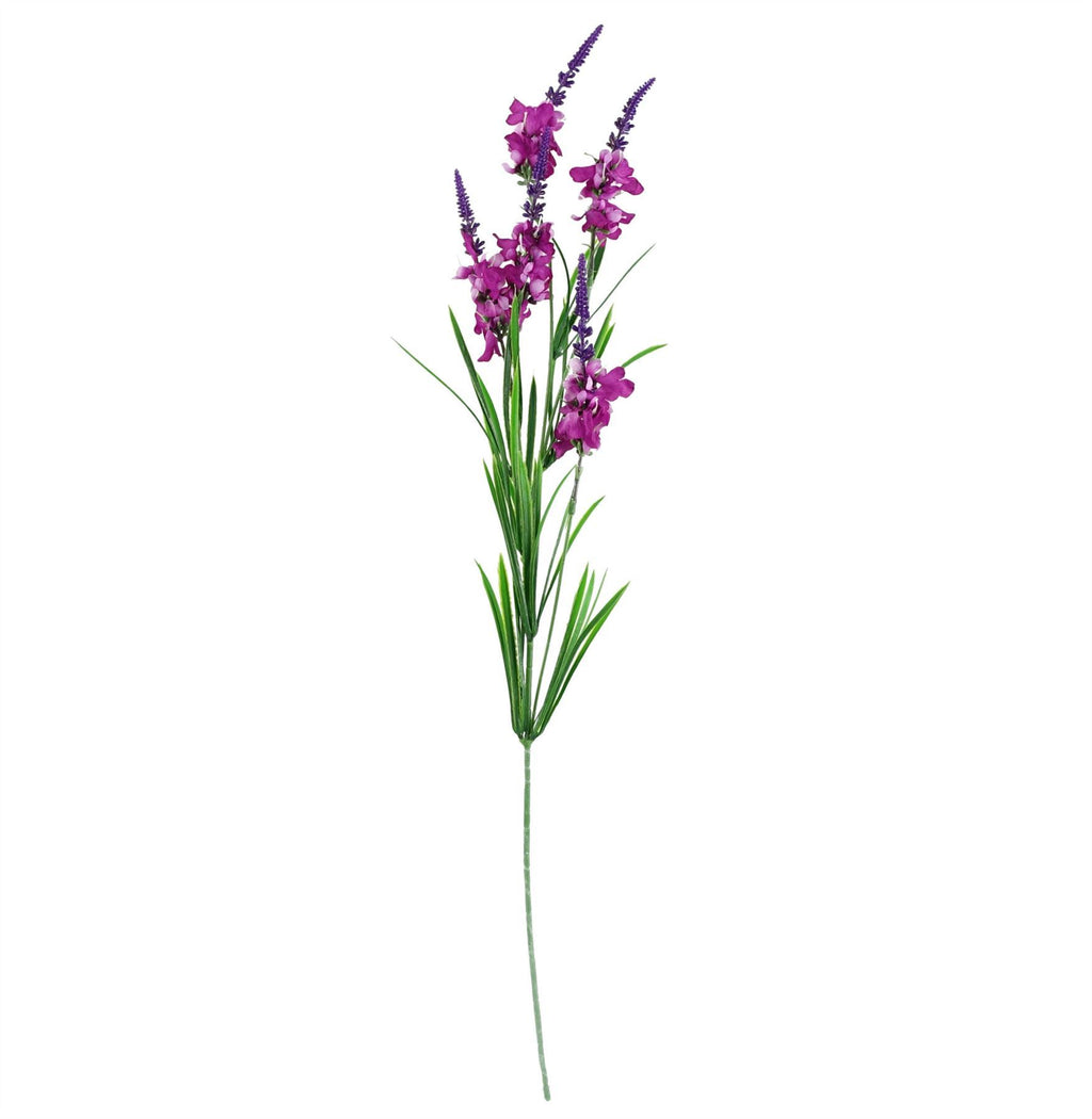 80cm Artificial Pink Carnation and Larkspur Glass Vase - Premium Quality