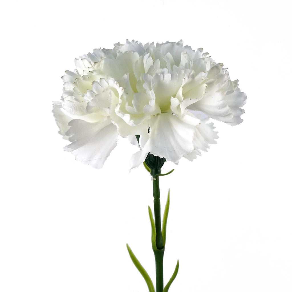 Faux Carnation Flower Stems, 57cm Ruffled Blooms - Packs of 6 or 12