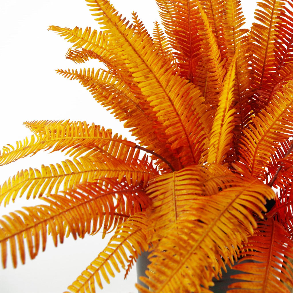 6 x 55cm Artificial Autumn Fern Bush Plant - Premium Quality