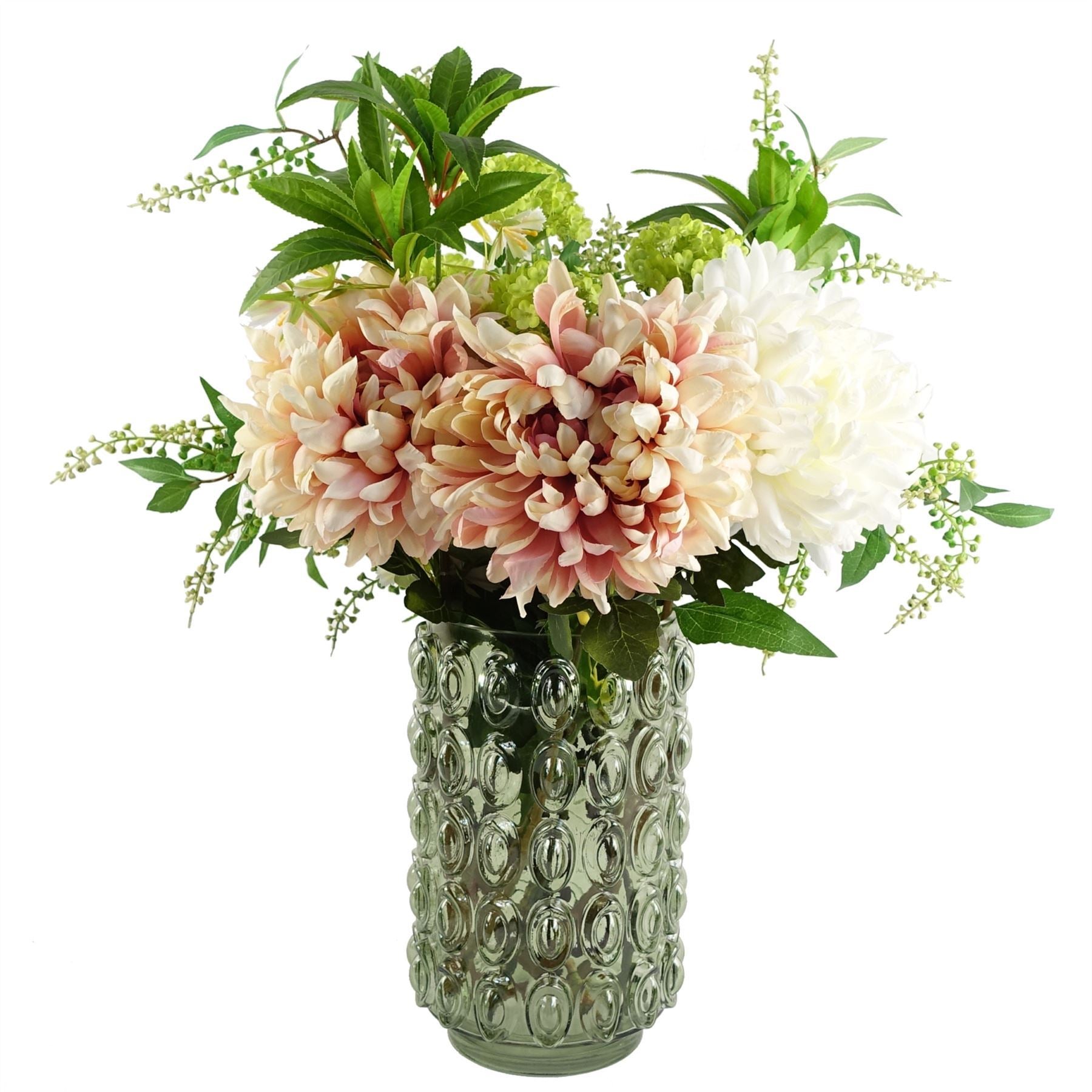 55cm Artificial Chrysanthemum Glass Retro Vase - Premium Quality