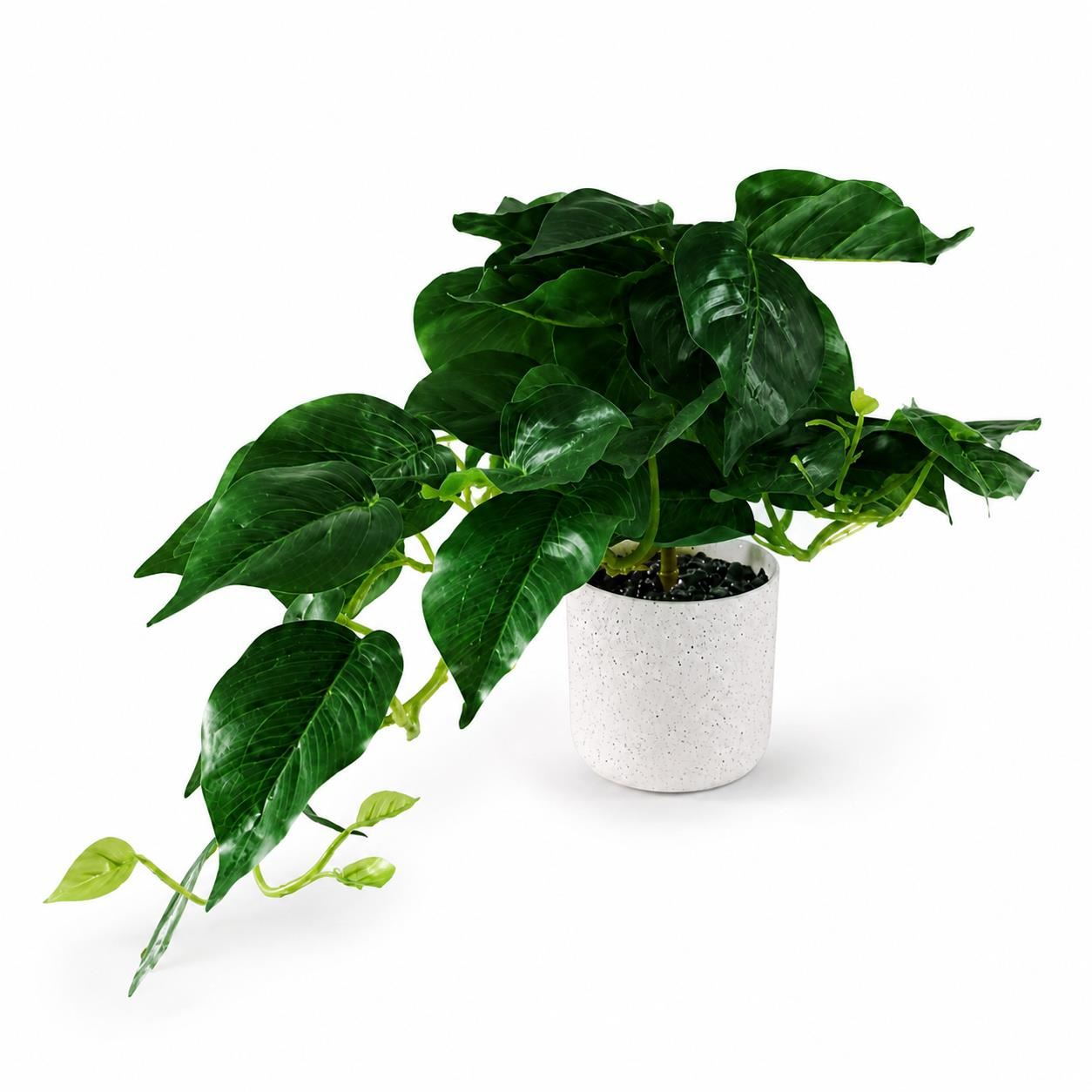 30cm Artificial Mini Pothos in Decorative White Pot - Premium Quality